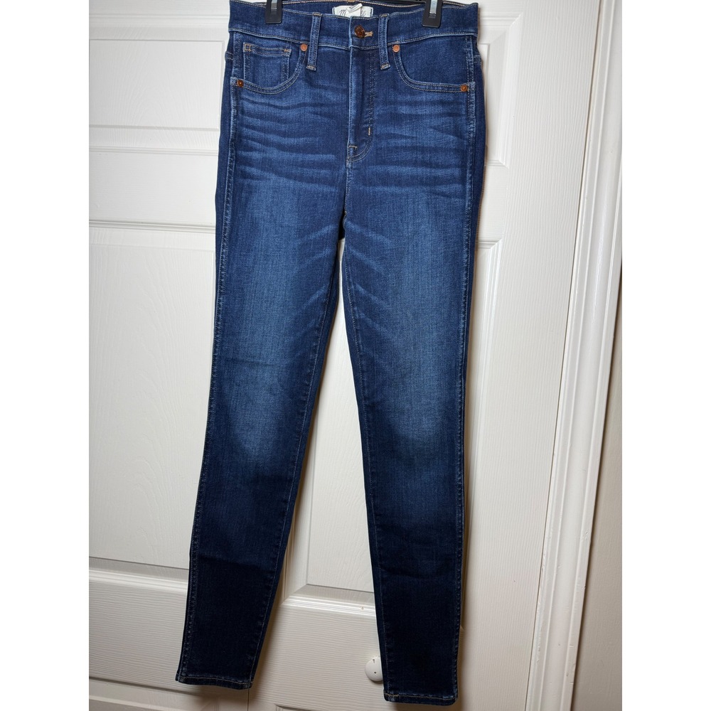 Madewell 10 High-Rise Skinny‎ Jeans Dark Wash Denim 26T Tall Cashmere Blend